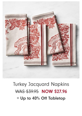 Turkey Jacquard Napkins - NOW $27.96 + Up to 40% Off Tabletop