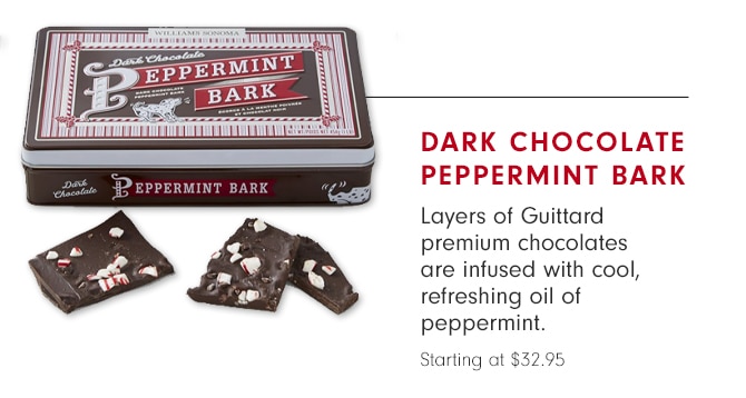 DARK CHOCOLATE PEPPERMINT BARK