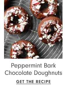 Peppermint Bark Chocolate Doughnuts - GET THE RECIPE