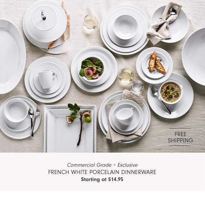 French White Porcelain Dinnerware - Starting at $14.95