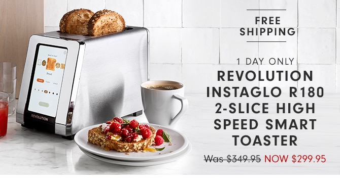 REVOLUTION INSTAGLO R180 2-SLICE HIGH SPEED SMART TOASTER - NOW $349.95