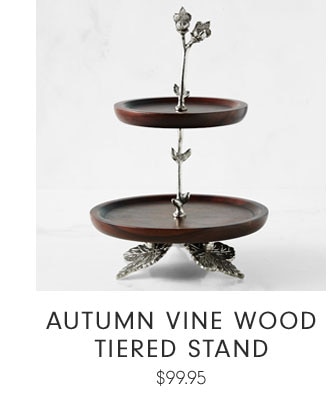 Autumn Vine Wood Tiered Stand $99.95