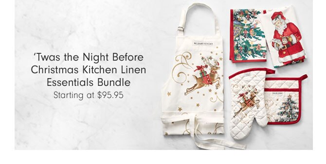 ‘Twas the Night Before Christmas Kitchen Linen Essentials Bundle Starting at $95.95