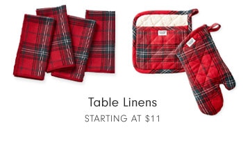 Table Linens Starting at $11