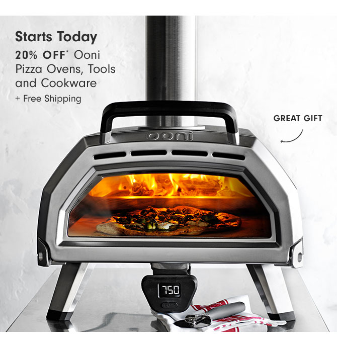 Starts Today - 20% Off* Ooni Pizza Ovens, Tools and Cookware + Free Shipping