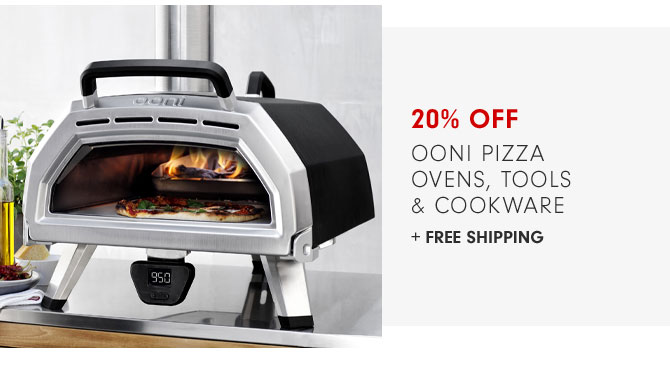 20% Off Ooni Pizza Ovens, tools & cookware + FREE SHIPPING