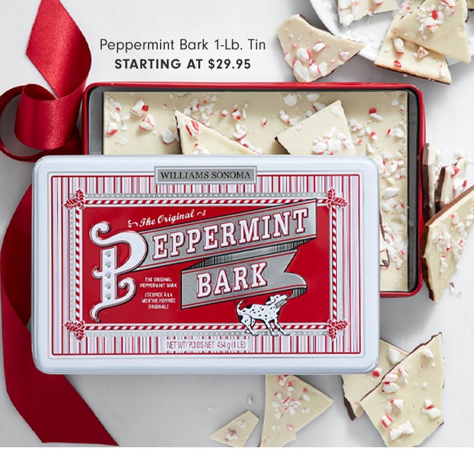 Peppermint Bark 1-Lb. Tin Starting at $29.95