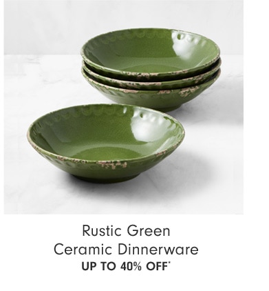 Rustic Green Ceramic Dinnerware Up to 40% OFF*