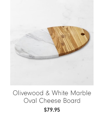 Olivewood & White Marble Oval Cheese Board - $79.95