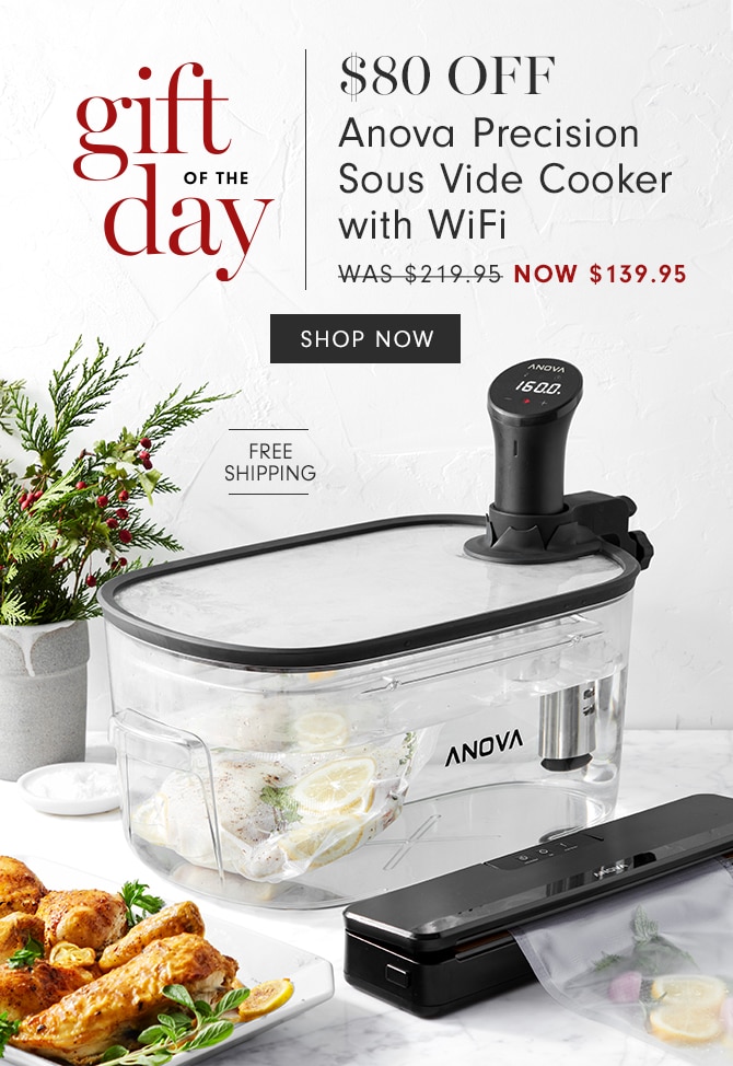 gift of the day - $80 OFF Anova Precision Sous Vide Cooker with WiFi - Now $139.95 - SHOP NOW