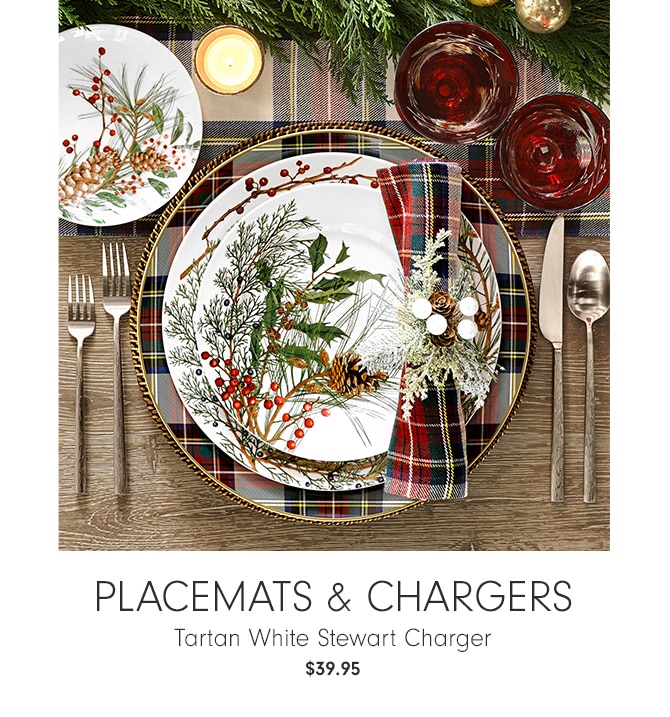 PLACEMATS & CHARGERS - Tartan White Stewart Charger - $39.95