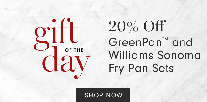 gift of the day - 20% Off GreenPan™ and Williams Sonoma Fry Pan Sets - Shop now