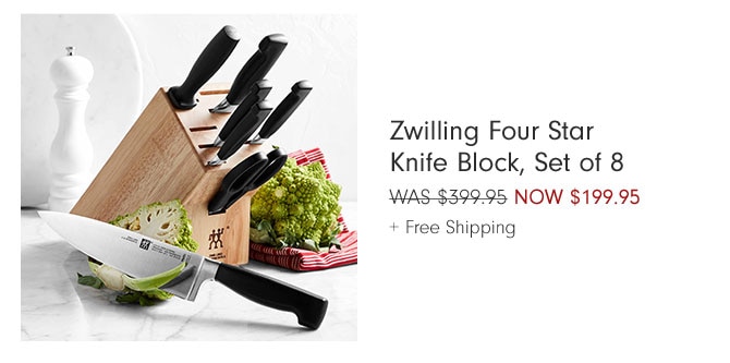 Zwilling Four Star Knife Block, Set of 8 NOW $199.95 + Free Shipping