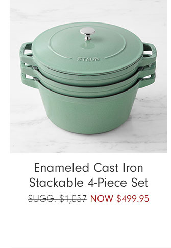 Enameled Cast Iron Stackable 4-Piece Set - $1,057 NOW $499.95 + Free Shipping