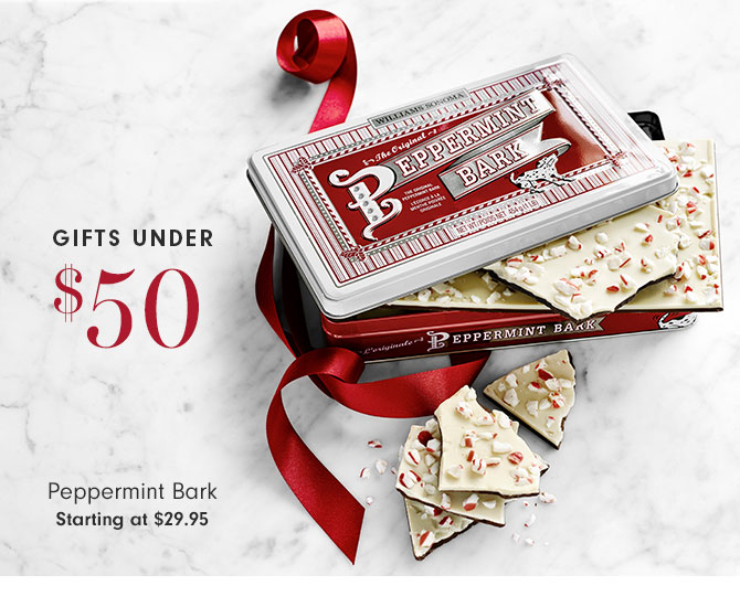 GIFTS UNDER $50 - Peppermint Bark - Starting at $29.95