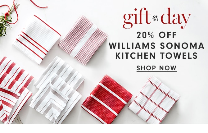 gift of the day - 20% OFF WILLIAMS SONOMA KITCHEN TOWELS - SHOP NOW