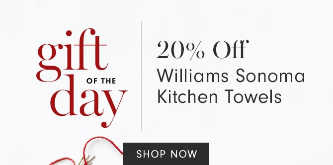 gift of the day - 20% Off Williams Sonoma Kitchen Towels - SHOP NOW