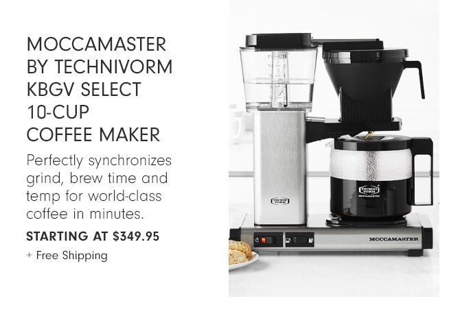 Moccamaster by Technivorm KBGV Select 10-Cup Coffee Maker - starting at $349.95 + Free Shipping