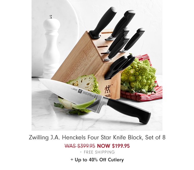 Zwilling J.A. Henckels Four Star Knife Block, Set of 8 - NOW $199.95 + Free Shipping + Up to 40% Off Cutlery