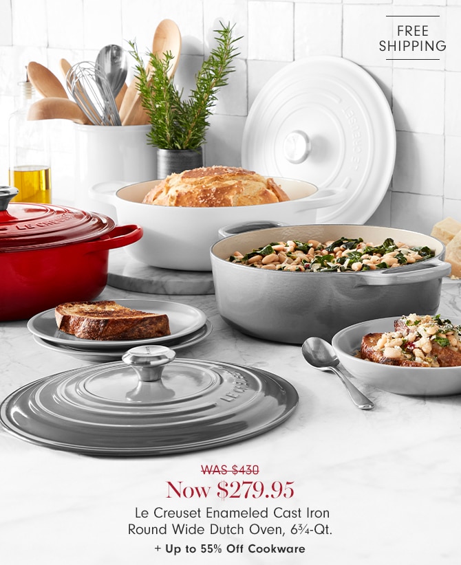 Now $279.95 - Le Creuset Enameled Cast Iron Round Wide Dutch Oven, 6¾-Qt. + Up to 55% Off Cookware