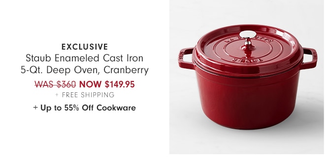 Staub Enameled Cast Iron 5-Qt. Deep Oven, Cranberry - Now $149.95 + Free Shipping + Up to 55% Off Cookware