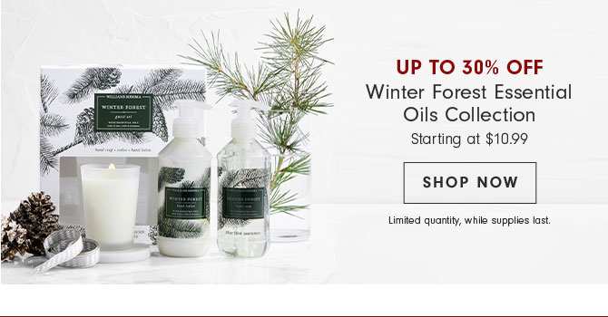 Up to 30% Off Winter Forest Essential Oils Collection - Starting at $10.99 - Limited quantity, while supplies last.