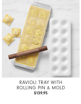 Ravioli Tray with Rolling Pin & Mold $97.95