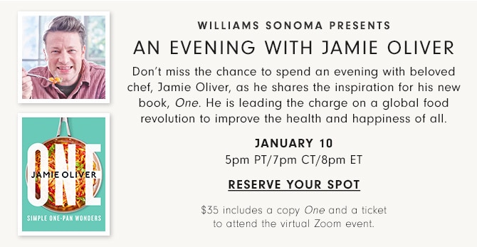 AN EVENING WIHT JAMIE OLIVER - JANUARY 10 - RESERVE YOUR SPOT