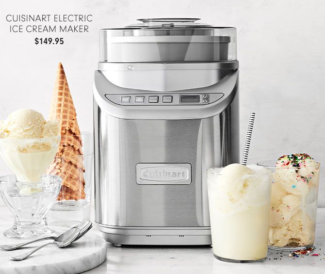 CUISINART ELECTRIC ICE CREAM MAKER $149.95