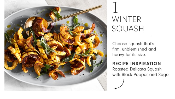 WINTER SQUASH - RECIPE INSPIRATION - Roasted Delicata Squash with Black Pepper and Sage