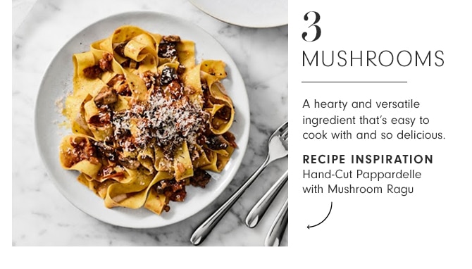 MUSHROOMS - RECIPE INSPIRATION Hand-Cut Pappardelle with Mushroom Ragu