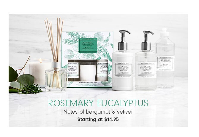 Rosemary Eucalyptus - Notes of bergamot & vetiver Starting at $14.95