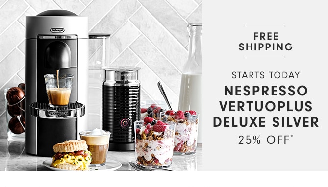 NESPRESSO VERTUOPLUS DELUXE SILVER - 25% OFF*