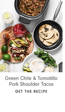 Green Chile & Tomatillo Pork Shoulder Tacos - Get the recipe