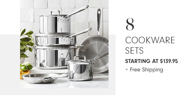 8 Cookware Sets starting at $139.95 + Free Shipping