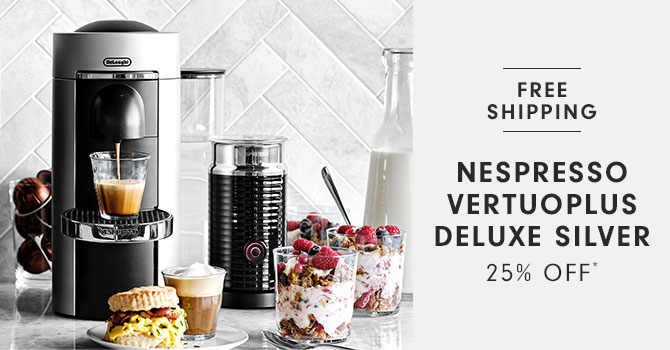 Nespresso VertuoPlus Deluxe Silver 25% Off*