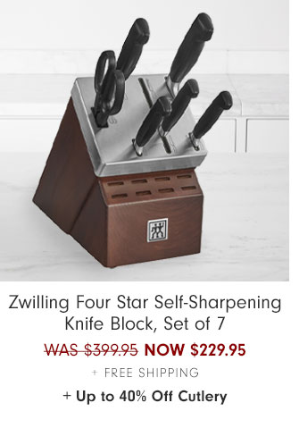 Zwilling Four Star Self-Sharpening Knife Block, Set of 7 NOW $229.95 + Free Shipping + Up to 40% Off Cutlery