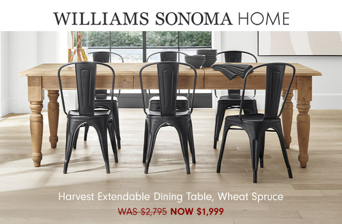 WILLIAMS SONOMA HOME - Harvest Extendable Dining Table, Wheat Spruce NOW $1,999