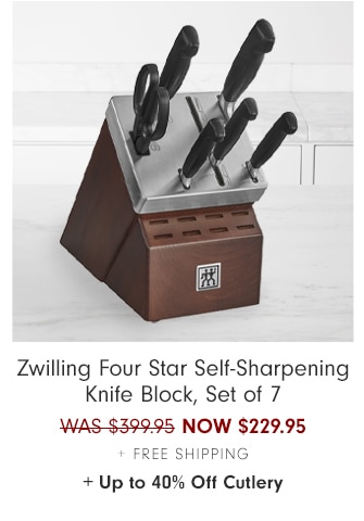 Zwilling Four Star Self-Sharpening Knife Block, Set of 7 - NOW $229.95 + Free Shipping + Up to 40% Off Cutlery