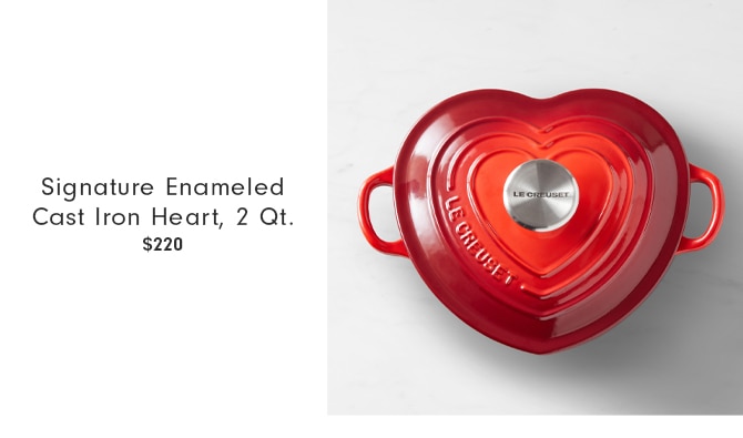 Signature Enameled Cast Iron Heart, 2 Qt. - $220