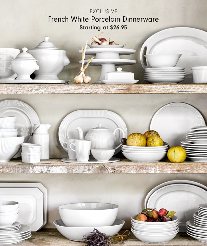 French White Porcelain Dinnerware - Starting at $26.95