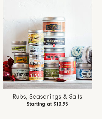  Rubs, Seasonings Salts Starting at $10.95 