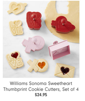 Williams Sonoma Sweetheart Thumbprint Cookie Cutters, Set of 4$24.95