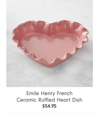 Emile Henry French Ceramic Ruffled Heart Dish $54.95