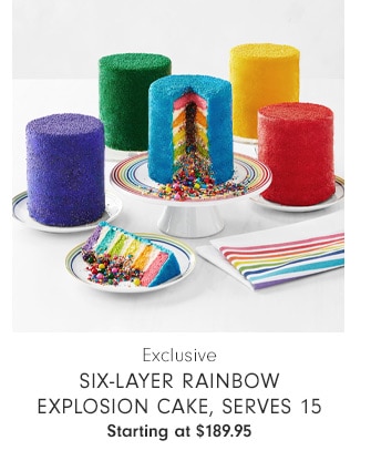 Six-Layer Rainbow Explosion Cake, Serves 15 - Starting at $189.95