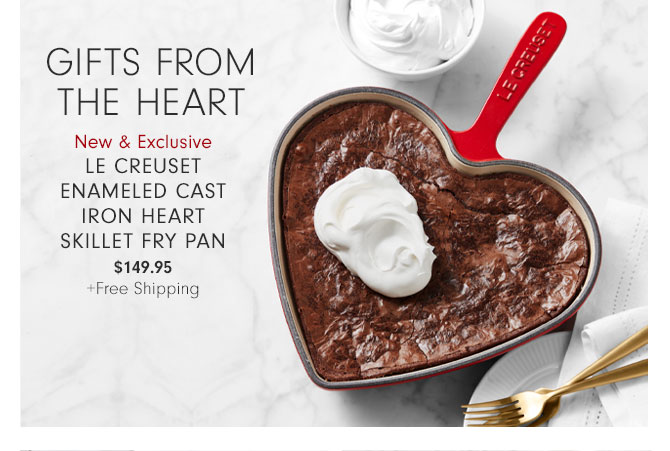 GIFTS FROM THE HEART - New & Exclusive Le Creuset Enameled Cast Iron Heart Skillet Fry Pan $149.95 +Free Shipping