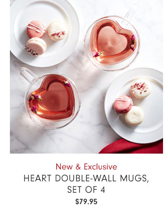 New & Exclusive - Heart Double-Wall Mugs, set of 4$79.95