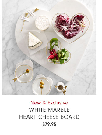 New & Exclusive - White Marble Heart Cheese Board $79.95