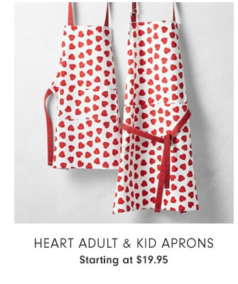 Heart Adult & Kid Aprons Starting at $19.95