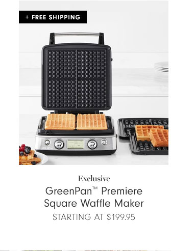 Exclusive - GreenPan™ Premiere Square Waffle Maker Starting at $199.95